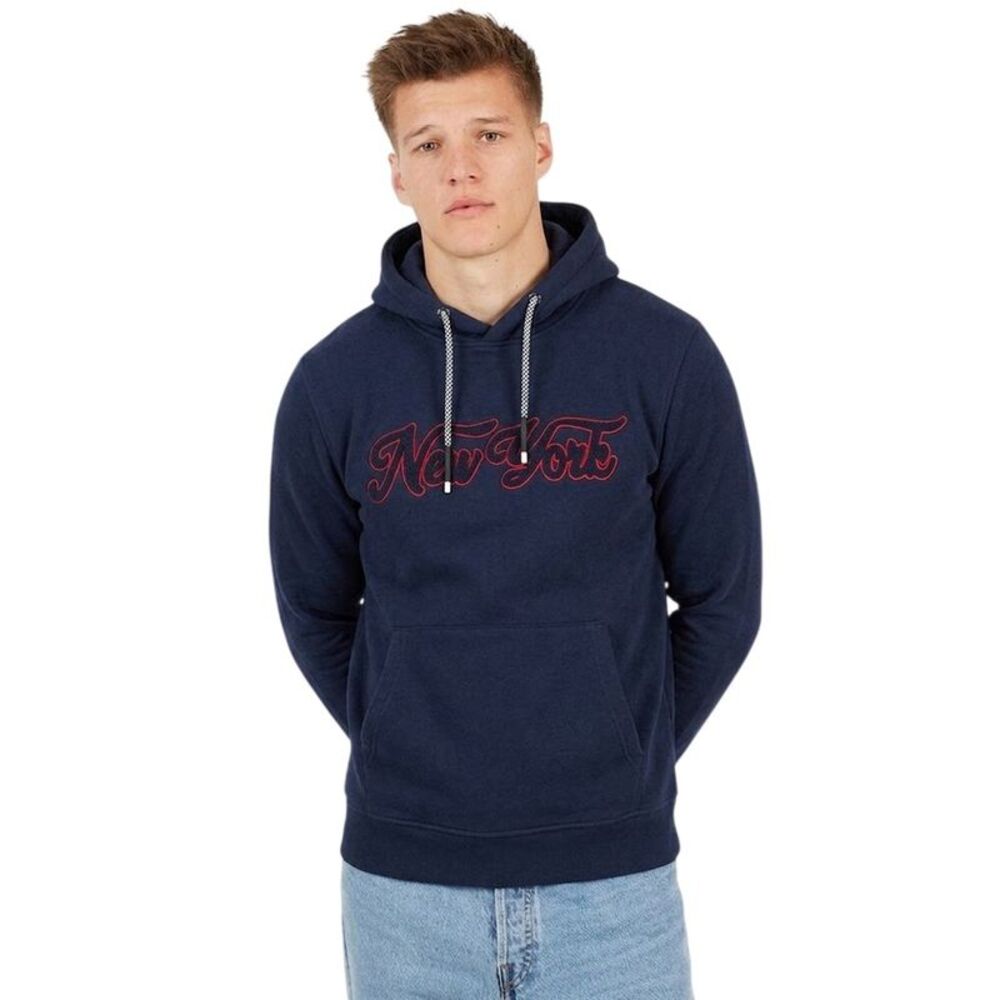 Brave Soul Mens Crossover Overhead Hoodie / Navy